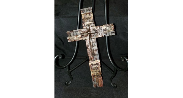 Big image decorative cross with scriptures